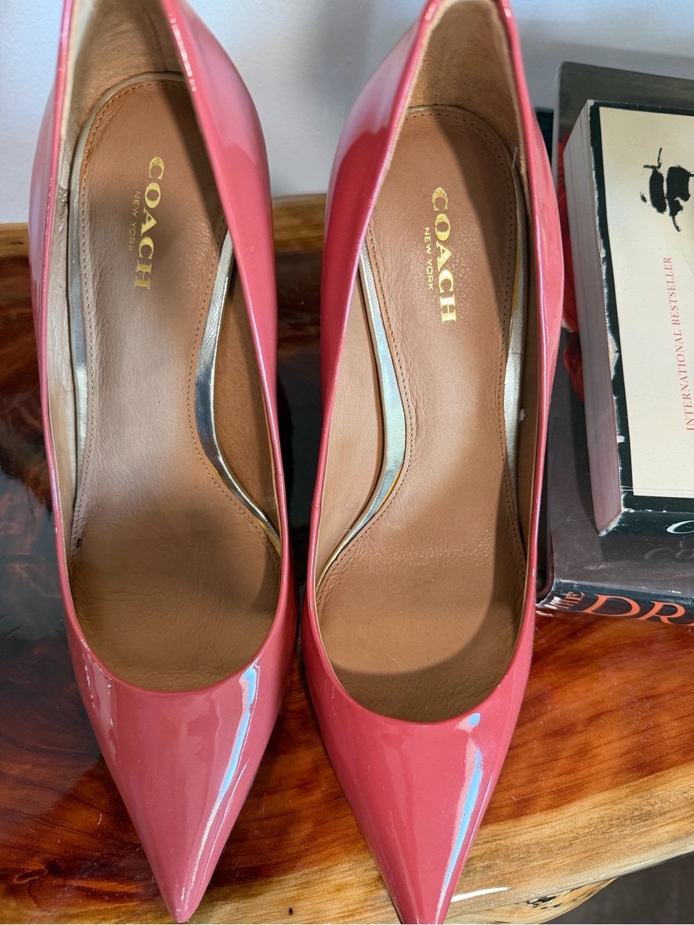 Coach Pink Patent Leather Pointed-Toe Pumps